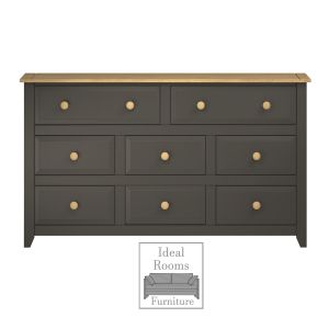 Capre' 6 + 2 Drawer Large Wide Chest - Carbon