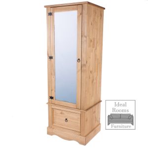 Corante' Armoir With Mirrored Door - Waxed Pine