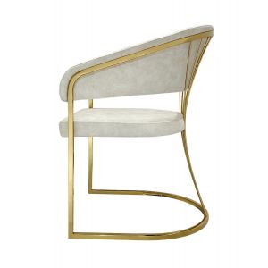 Paradora Cream Dining Chair Gold Base