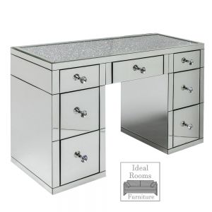 Mirrored Crushed Diamond 7 Drawer Dressing Table