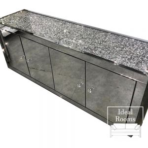Madrid Clear Crushed Top Mirrored Sideboard