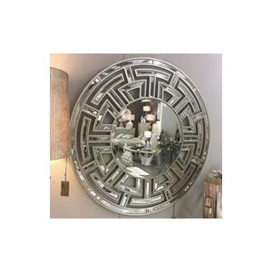Round Wall Mirror Aztec Art
