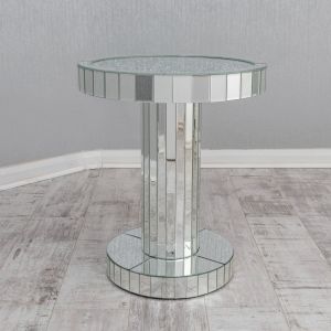 Mirrored Crushed Glass Round Coffee Table