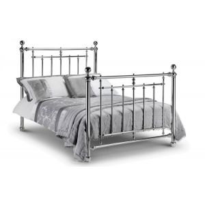 Empire Metal Double Bed 135cm - Chrome