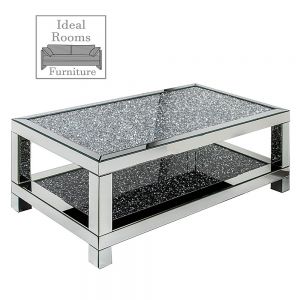 2 Tier Crushed Glass Coffee Table