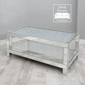 Mirrored Crushed Glass Rectangle Coffee Table
