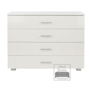 Lydia 4 Drawer Compact Chest - White