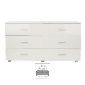 Lydia 3 + 3 Drawer Compact Chest - White