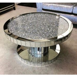 Crushed Glass Round Coffee Table