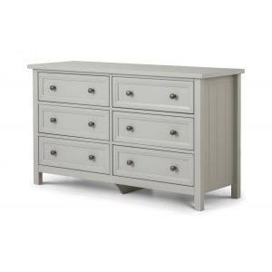 New England 6 Drawer Wide Chest - Grey