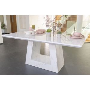 Mercury White Marble Dining Table 160cm