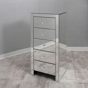 5 Drawer Mirrored Tallboy