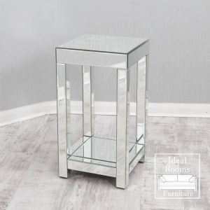 Clear Mirrored Lamp Table