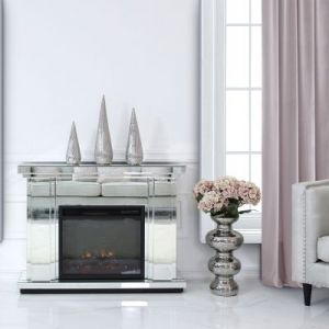 The Classic Small Mirror Fire Surround with Electric Fire Insert