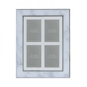 Grey Marble 4 Aperture Vertical Photo Frame (4inx6in)