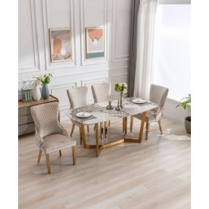 Serene Oval 180cm Ceramic Gold Table
