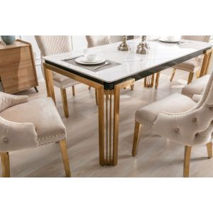 Serene Rectangle 150cm Ceramic Gold Table