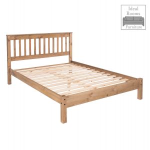 Corante' 4'6" Slatted Low End Bedstead - Waxed Pine