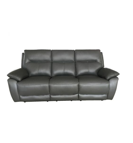 Rimini Recliners 3 2 Leather Sofa Set Dark Grey