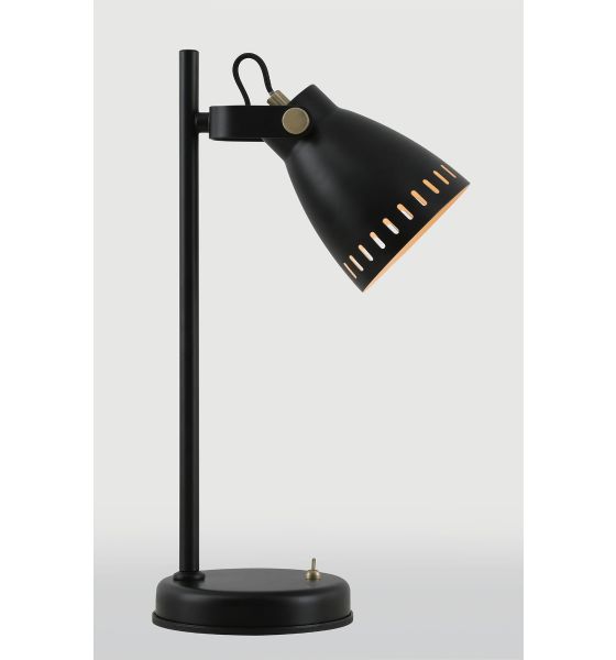 Noble Adjustable Table Lamp 1 x E27 Matt Black Antique Brass Khaki