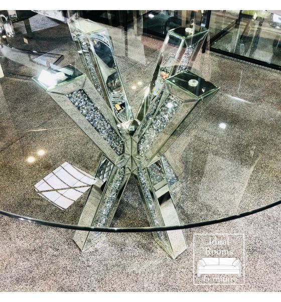 Crushed diamond round dining table deals