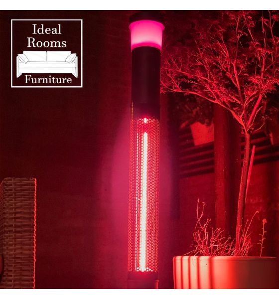 Electric Outdoor Patio Heater with LED Light and Bluetooth Speaker