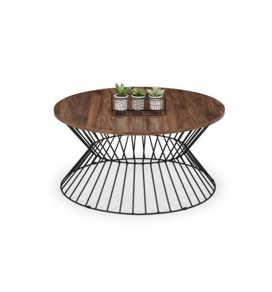 Jersey Round Wire Coffee Table Walnut